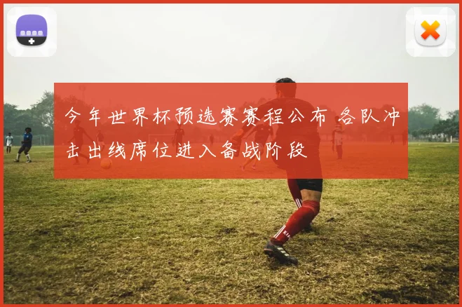 今年世界杯预选赛赛程公布 各队冲击出线席位进入备战阶段